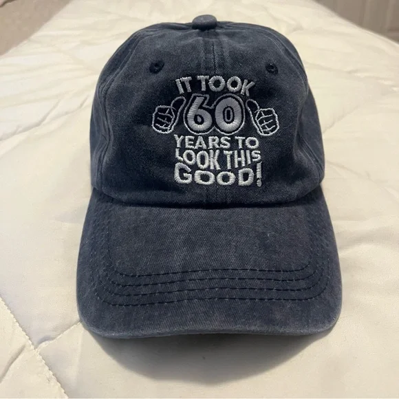 Men's baseball cap denim distressed with back adjustable buckle grey size OSFA - Picture 1 of 4